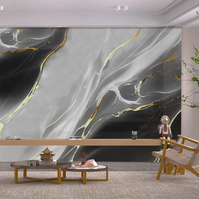 Tekstur Batu Gilded Series Panel Dinding Latar Belakang Marmer