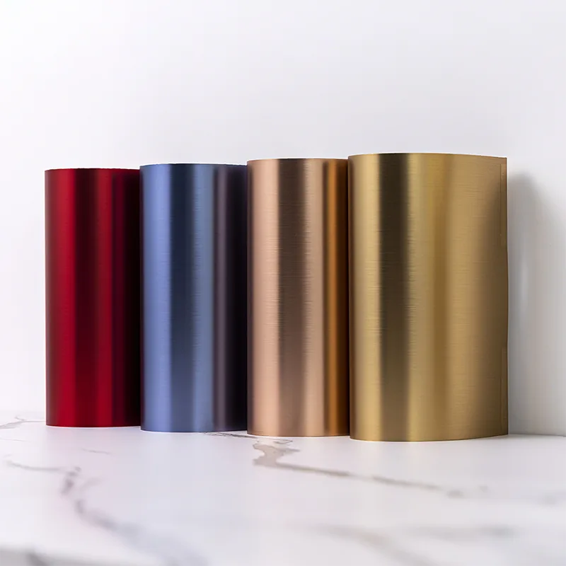 Panel Dinding Serat Bambu Solid Tekstur Logam PET